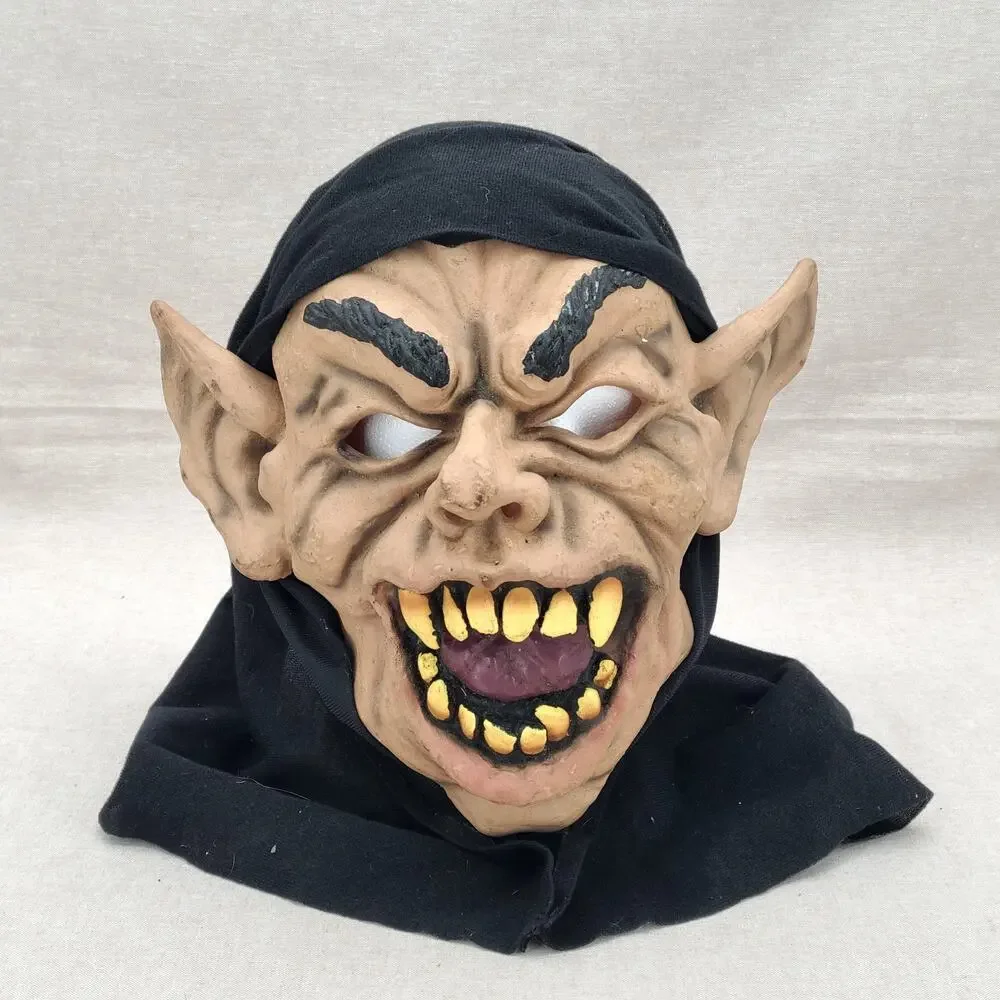 Vintage Nosferatu Goblin Ghoul Mask Hooded Halloween Vampire Adult